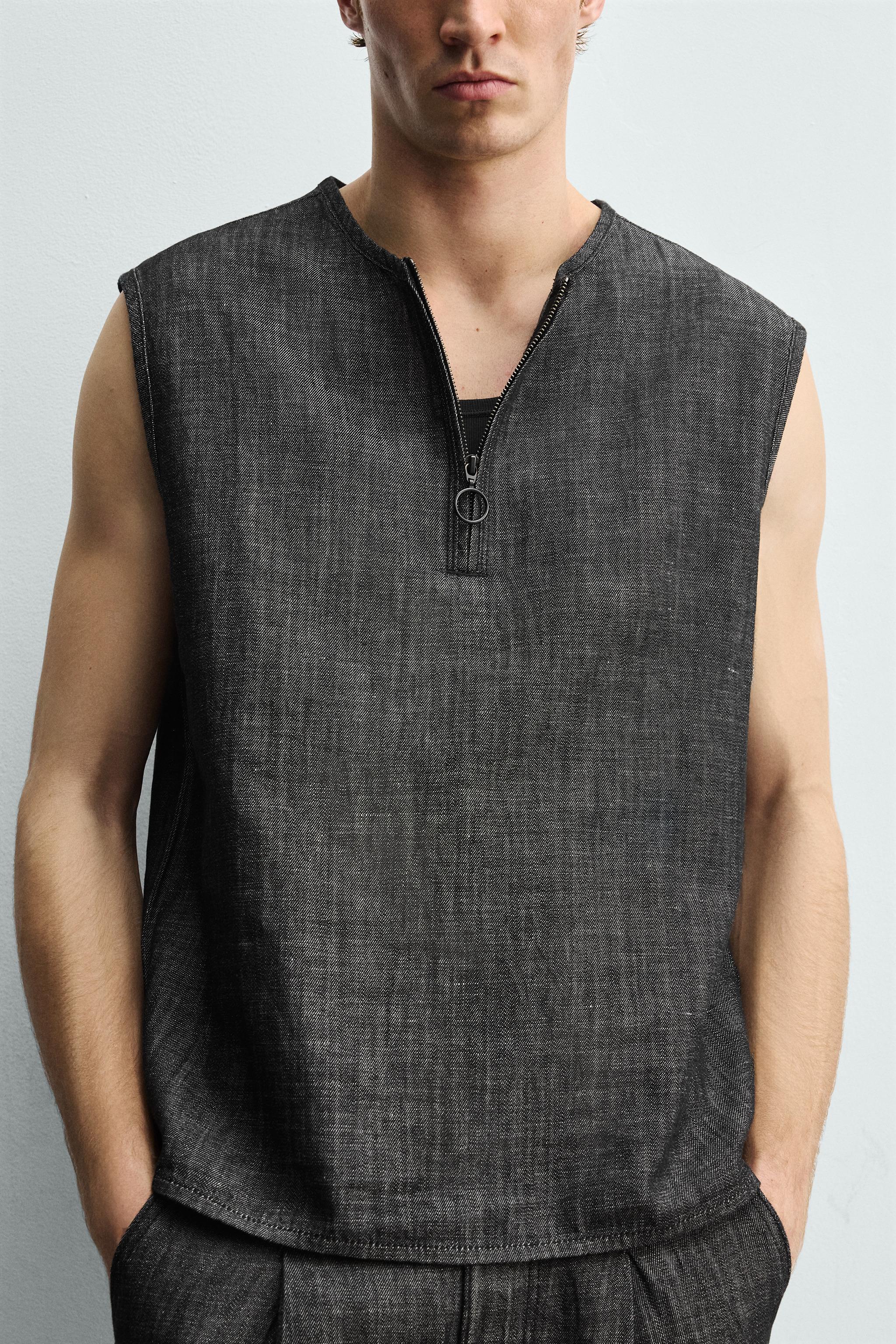 COTTON - LINEN TANK SHIRT